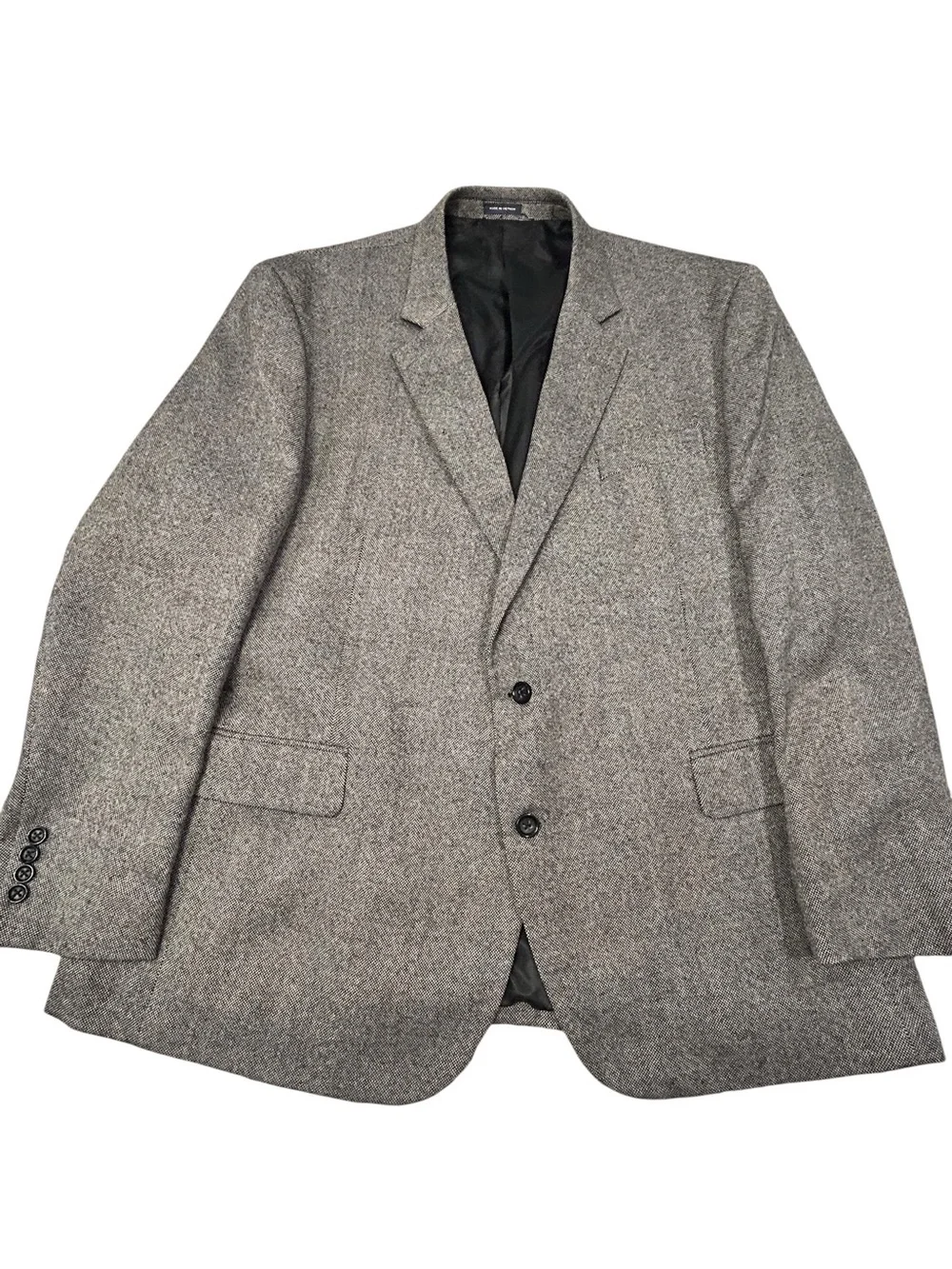 Stafford Merino Wool Gray Black White Men’s 2-Button Sport Coat 50R Classic Fit‎